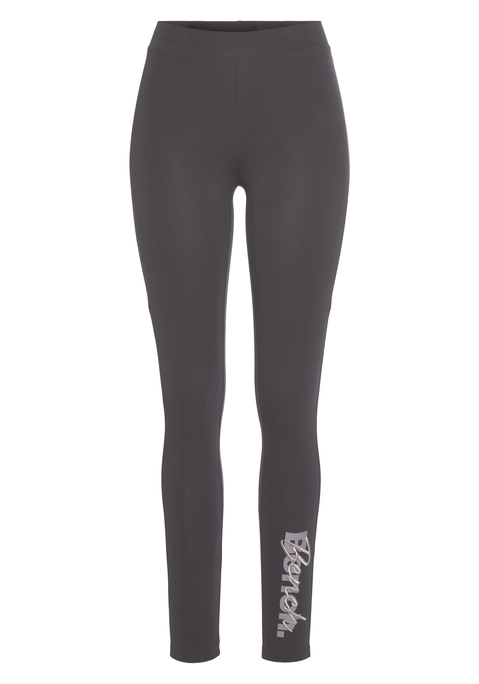 Bild: Leggings von Bench. Loungewear: Basic-Leggings von Bench. Elastischer Hosenbund. Logodruck und Logostickerei am Bein. Aus elastischem und atmungsaktivem Baumwollmaterial .