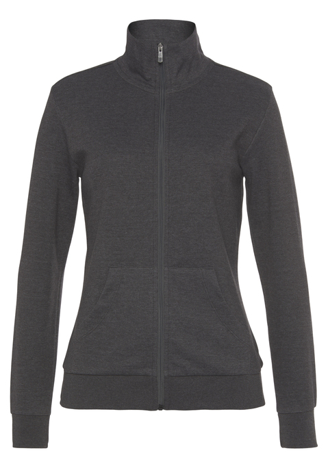 BENCH. LOUNGEWEAR Sweatjacke Damen anthrazit meliert Gr.32/34