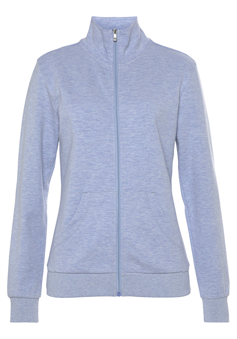 BENCH. LOUNGEWEAR Sweatjacke Damen hellblau meliert Gr.32/34