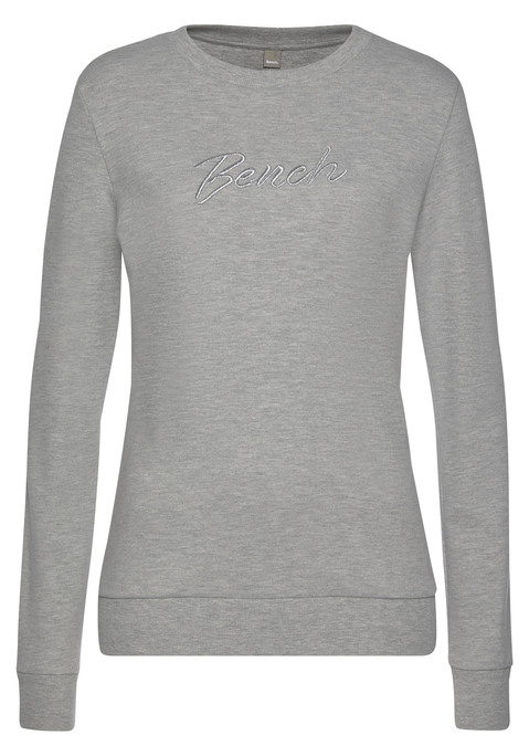 BENCH. LOUNGEWEAR Sweatshirt Damen hellgrau-meliert Gr.40/42