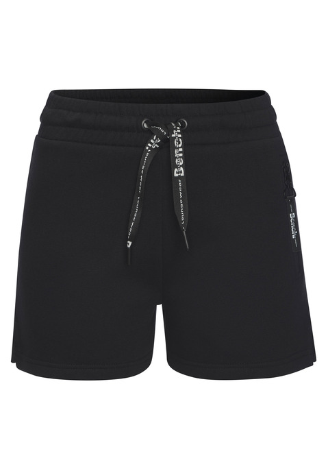 Bild: Sweatshorts von Bench. Loungewear: Shorts von Bench Loungewear. Seitliche Zippertasche. Elastischer Kordelzugbund mit kontrastfarbenem Bindeband. Trageangenehme Qualität.