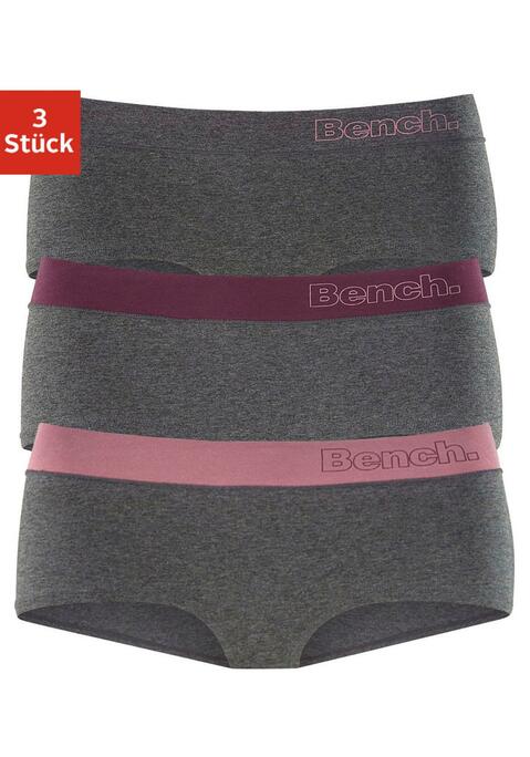 Bild: Panty von Bench.: Coole, hüftig geschnittene Pantys von Bench im 3er-Pack. Besonders breites Bündchen mit Logodruck seitlich. Aus hochwertiger, elastischer Baumwolle.