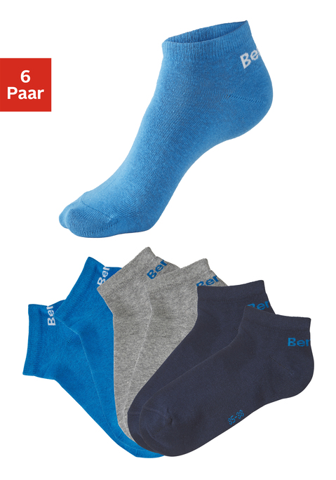 Bild: Sneakersocken von Bench.: 6er-Pack unifarbene Sneakersocken von Bench. Mit kontrastfarbenem Markenlogo am Hacken. Ohne Frottee. Ideal für Sport und Freizeit. Angenehme, elastische Baumwollmischung.
