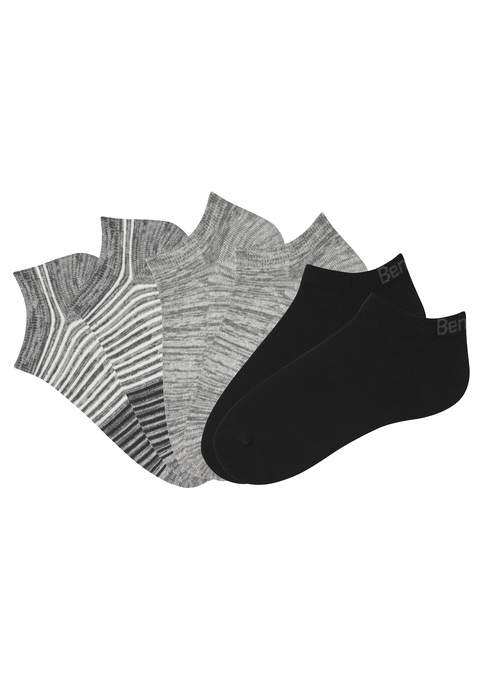 Bild: Sneakersocken von Bench.: Weiche Sneakersocken im 6er-Pack von Bench in drei unterschiedlichen Designs: unifarben, meliert, gestreift. An Ferse und Spitze verstärkt. Aus einer trageangenehmen Baumwollmischung.