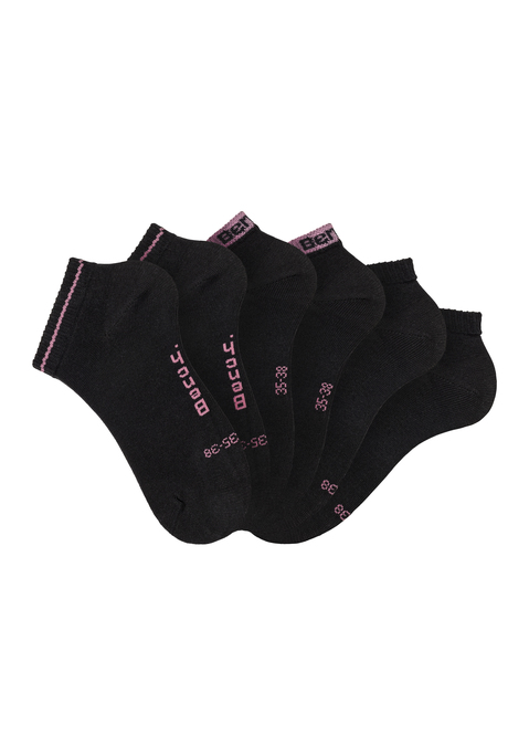 BENCH. Sneakersocken Damen 6x schwarz Gr.35-38