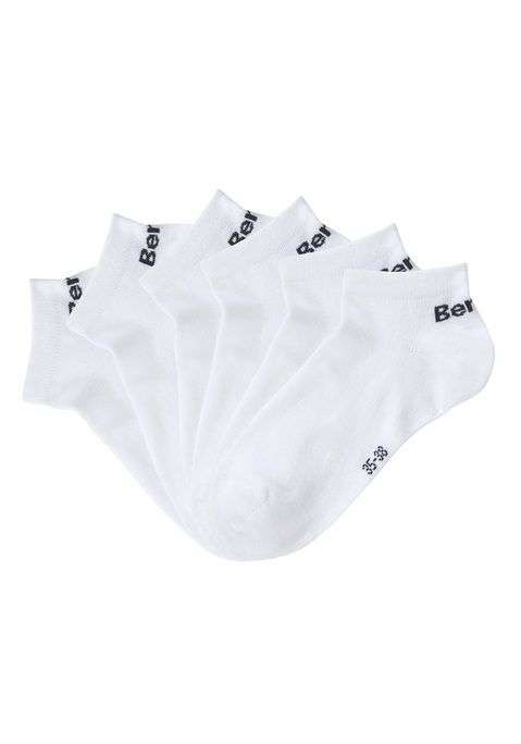 Bild: Sneakersocken von Bench.: 6er-Pack unifarbene Sneakersocken von Bench. Mit kontrastfarbenem Markenlogo am Hacken. Ohne Frottee. Ideal für Sport und Freizeit. Angenehme, elastische Baumwollmischung.