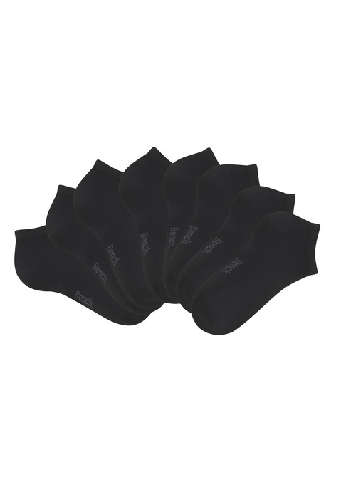 Bild: Sneakersocken von Bench.: Klassische Basic-Sneakersocken von Bench im 4er-Pack. Weiches, druckfreies Bündchen auf Knöchelhöhe. Für eine lange Haltbarkeit an Ferse und Spitze verstärkt. Elastische Baumwollmischung.