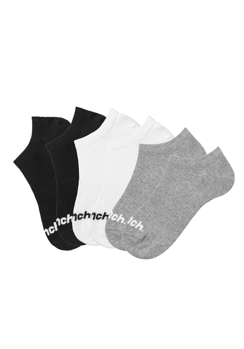 BENCH. Sportsocken Damen 2x schwarz, 2x weiß, 2x grau-meliert Gr.35-38