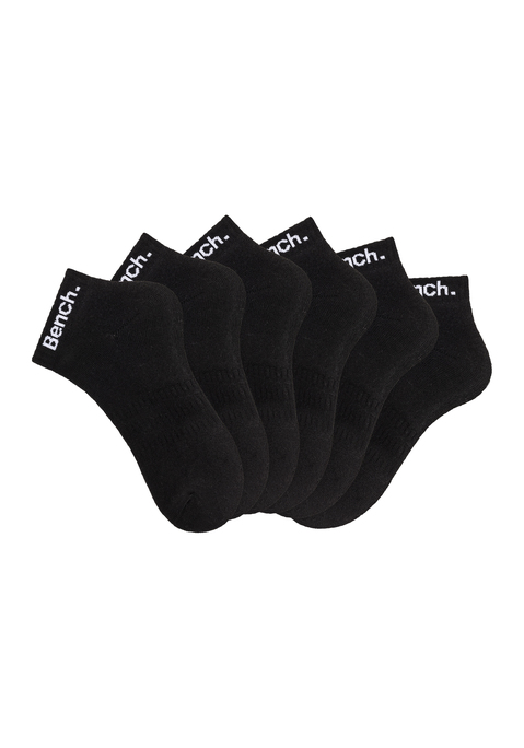 BENCH. Sportsocken Damen 6x schwarz Gr.35-38