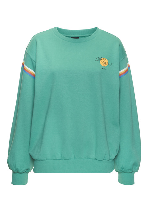 Bild: Sweatshirt von Bench.: Sweatshirt von Bench Loungewear. Druck am Ärmel. Mit Rundhalsausschnitt, überschnittenen Schultern, kleinem Print vorn sowie Rippbündchen an Saum und Ärmeln. Weiche Sweatqualität.