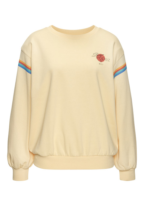 Bild: Sweatshirt von Bench.: Sweatshirt von Bench Loungewear. Druck am Ärmel. Mit Rundhalsausschnitt, überschnittenen Schultern, kleinem Print vorn sowie Rippbündchen an Saum und Ärmeln. Weiche Sweatqualität.