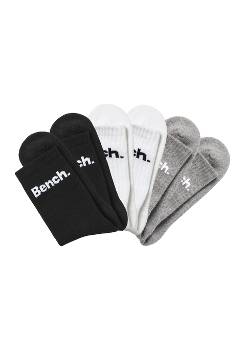 Bild: Tennissocken von Bench.: Aus 75% Baumwolle, 22% Polyamid, 3% Elasthan