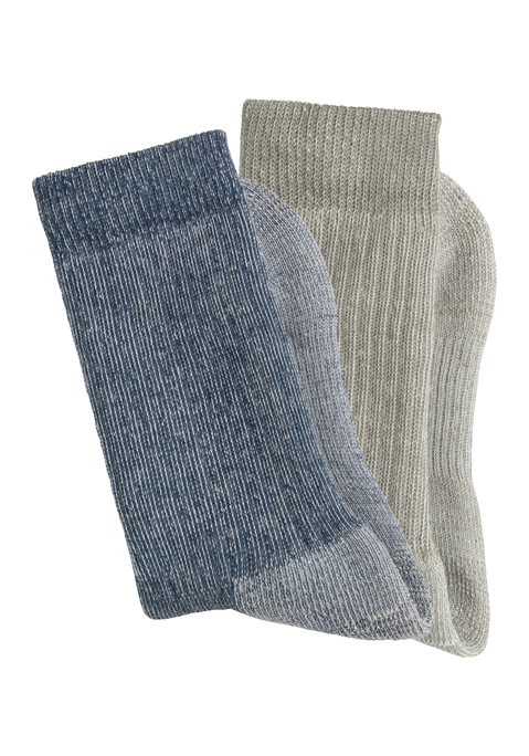 BENCH. Wandersocken Damen 1x navyblue-melange, 1x olive-dusty-melange Gr.35-38