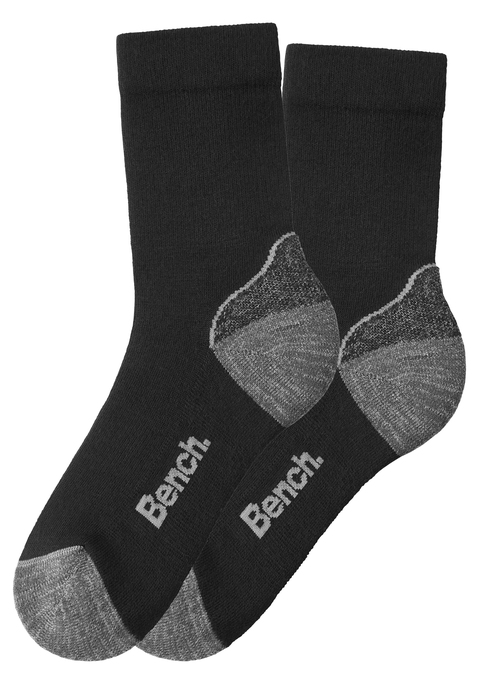 BENCH. Wandersocken Damen 2x schwarz-anthrazit-melange Gr.35/38