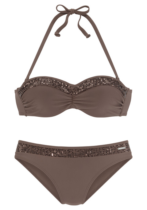 BRUNO BANANI Bügel-Bandeau-Bikini Damen coffee Gr.34 Cup B