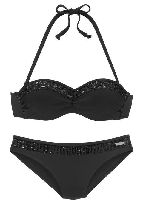 BRUNO BANANI Bügel-Bandeau-Bikini Damen schwarz Gr.32 Cup A