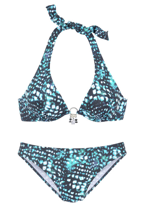 BRUNO BANANI Bügel-Bikini Damen marine-bedruckt Gr.36 Cup C