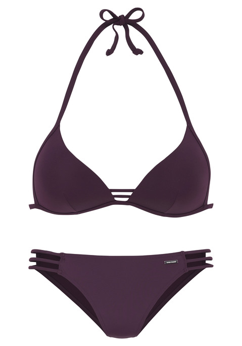 Bild: Triangel-Bikini von Bruno Banani: Stylischer Look in 3 angesagten Unifarben. Eingearbeitete Softcups mit integrierter Verstärkung. Hose mit seitlichen Bändern.