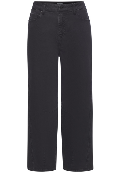 Bild: Ankle-Jeans von Buffalo: Unifarbene Barrel-Jeans von Lascana in knöchellangem Schnitt. Weite, ovale Beinform, mittelhoher Bund. Klassischer 5-Pocket-Stil, abgesteppte Kanten, Reißverschluss mit Knopf. Softe Denimware mit weichem Griff.