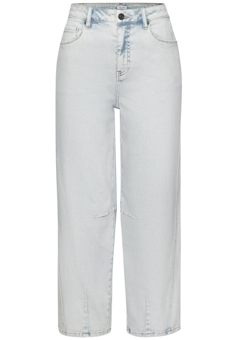 Bild: Ankle-Jeans von Buffalo: Unifarbene Barrel-Jeans von Lascana in knöchellangem Schnitt. Weite, ovale Beinform, mittelhoher Bund. Klassischer 5-Pocket-Stil, abgesteppte Kanten, Reißverschluss mit Knopf. Softe Denimware mit weichem Griff.