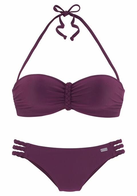 BUFFALO Bügel-Bandeau-Bikini Damen bordeaux Gr.34 Cup E