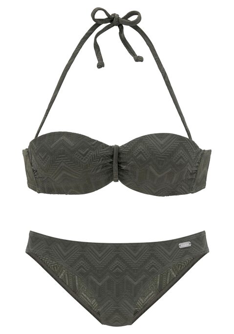 BUFFALO Bügel-Bandeau-Bikini Damen oliv Gr.34 Cup E