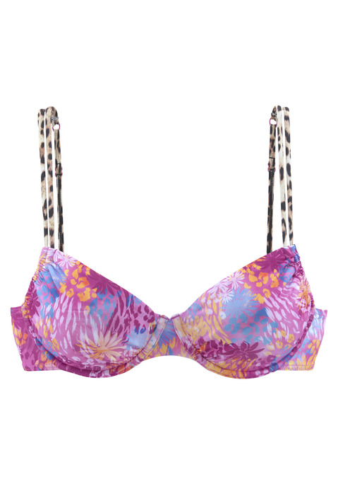 BUFFALO Bügel-Bikini-Top Damen rosa bedruckt Gr.36 Cup C