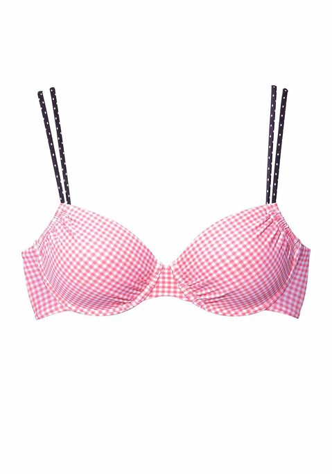 BUFFALO Bügel-Bikini-Top Damen rosa-schwarz Gr.36 Cup F