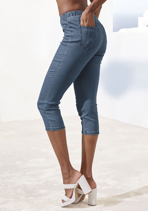 Bild: Caprihose von Buffalo: Capri-Jeggings von Buffalo. Mit angedeuteten Eingrifftaschen und praktischen Gesäßtaschen. Anliegende Passform. Stretchqualität in Denim-Optik.