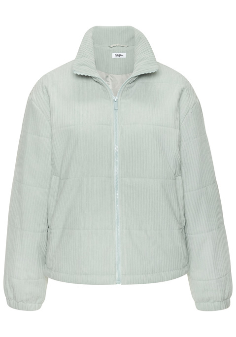 Bild: Cordjacke von Buffalo: Gesteppte Cordjacke von Buffalo. Hoch schließender Kragen. Durchgehender Reißverschluss vorn. Elastische Bündchen an den Ärmeln. Leicht wattiert. Pflegeleichte Cordware.