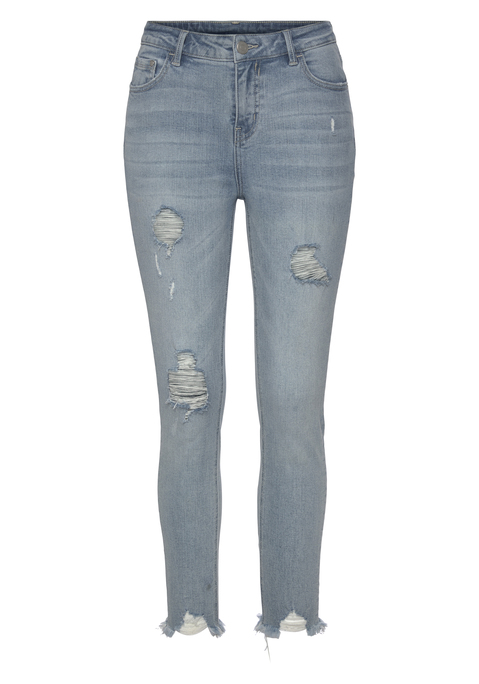 BUFFALO Destroyed-Jeans Damen blue-washed Gr.34