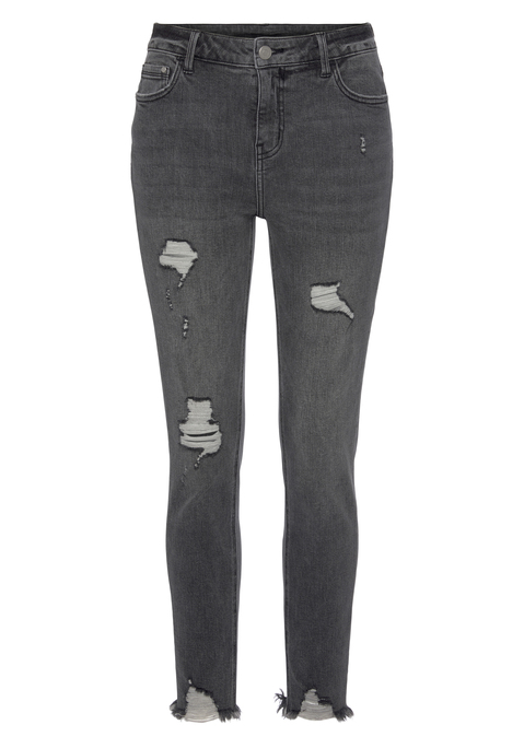 BUFFALO Destroyed-Jeans Damen dark-grey-washed Gr.34