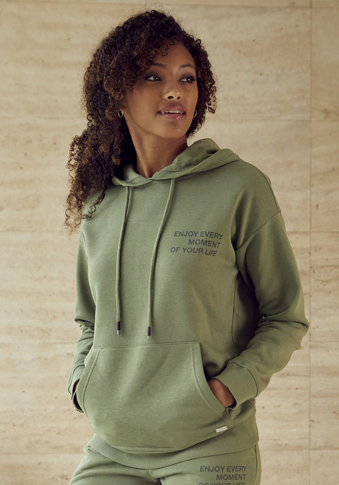 Bild: Hoodie von Buffalo: Gemütlicher Hoodie von Buffalo. Mit kleinem Statement-Print, Känguru-Tasche und Rippbündchen an den Säumen. Weiche French-Terry-Qualität aus Baumwollmix.