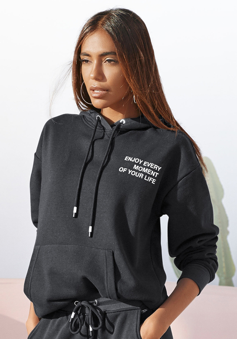 Bild: Hoodie von Buffalo: Gemütlicher Hoodie von Buffalo. Mit kleinem Statement-Print, Känguru-Tasche und Rippbündchen an den Säumen. Weiche French-Terry-Qualität aus Baumwollmix.