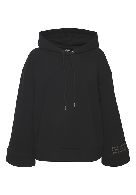 Bild: Hoodie von Buffalo: Entspannter Hoodie von Buffalo zum Loungen und Relaxen. Lockere Silhouette mit überschnittenen Schultern, weiten Ärmeln und breiten Bündchen. Kapuze mit farbgleichen Futter und Kordelzug. Softe Sweatqualität.
