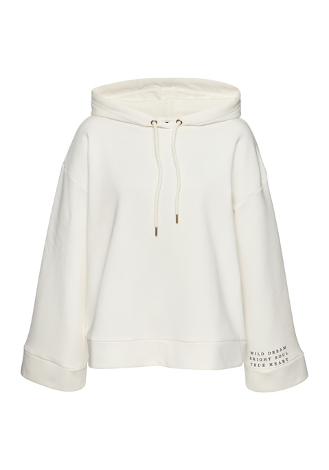 Bild: Hoodie von Buffalo: Entspannter Hoodie von Buffalo zum Loungen und Relaxen. Lockere Silhouette mit überschnittenen Schultern, weiten Ärmeln und breiten Bündchen. Kapuze mit farbgleichen Futter und Kordelzug. Softe Sweatqualität.