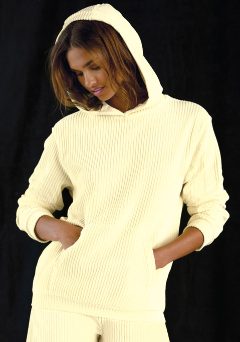 Bild: Kapuzenpullover von Buffalo: Stylischer Loungehoodie von Buffalo in hochwertiger Cord-Struktur im Retro-Stil. Mit Kapuze, Kängurutasche und überschnittenen Schultern. Trageangenehme Qualität aus einer Baumwollmischung.