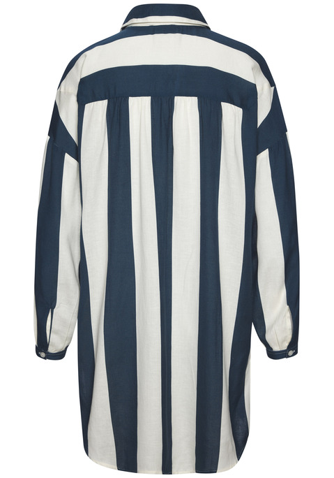 Bild: Longbluse von Buffalo: Longbluse von Buffalo. Klassischer Blusenkragen. Lange Ärmel mit Manschetten. Durchgehende Knopfleiste. Lässiger Streifen-Look. Lockerer Schnitt. Perfekt für Alltag und Freizeit. Aus trageangenehmem Viskose-Mix.