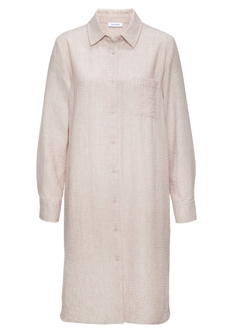 Bild: Longbluse von Buffalo: Schöne Longbluse von Buffalo mit tollem Melange-Effekt. Hinten etwas länger geschnitten als vorne und hinten mit einer Passe mit Kellerfalte versehen. Durchgehende Knopfleiste vorne und lange Ärmel mit Manschette für den klassischen Blusenlook. Weiche Webqualität.