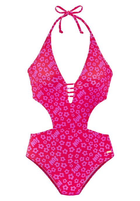 Bild: Monokini von Buffalo: Monokini von Buffalo mit floralem Alloverprint. Modische Schnittform mit Cut-outs. Herausnehmbare Softcups. Im Nacken zu binden, im Rücken zu schließen. Trageangenehme Qualität.
