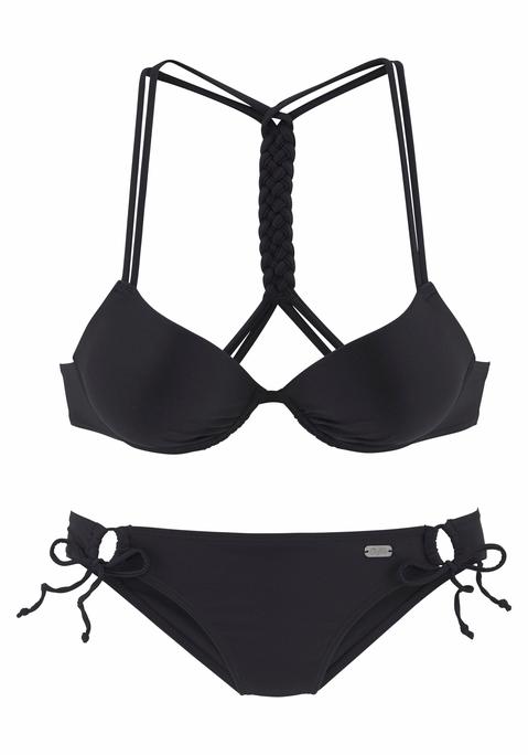 BUFFALO Push-Up-Bikini Damen schwarz Gr.40 Cup D