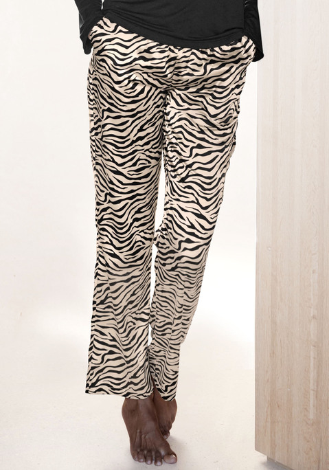 Bild: Pyjamahose von Buffalo: Pyjamahose mit allover Print und Tunnelzugbund. Angenehme Satin-Polyesterqualität. Aus 95% Polyester, 5% Elasthan