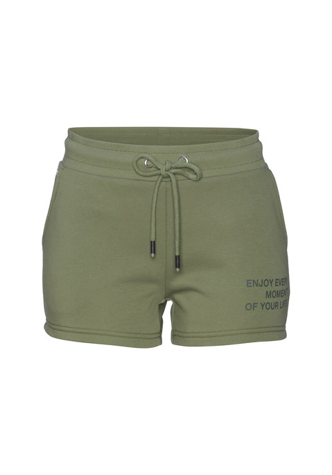 Bild: Relaxshorts von Buffalo: Bequeme Sweatshorts von Buffalo. Mit kleinem Statement-Print,  Rippbündchen am elastische Tunnelzugbund und seitliche Eingrifftaschen. Weiche French-Terry-Qualität aus Baumwollmix.