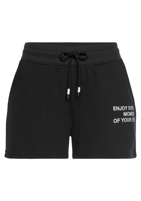 Bild: Relaxshorts von Buffalo: Bequeme Sweatshorts von Buffalo. Mit kleinem Statement-Print,  Rippbündchen am elastische Tunnelzugbund und seitliche Eingrifftaschen. Weiche French-Terry-Qualität aus Baumwollmix.