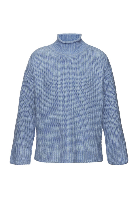 BUFFALO Stehkragenpullover Damen blau meliert Gr.36/38