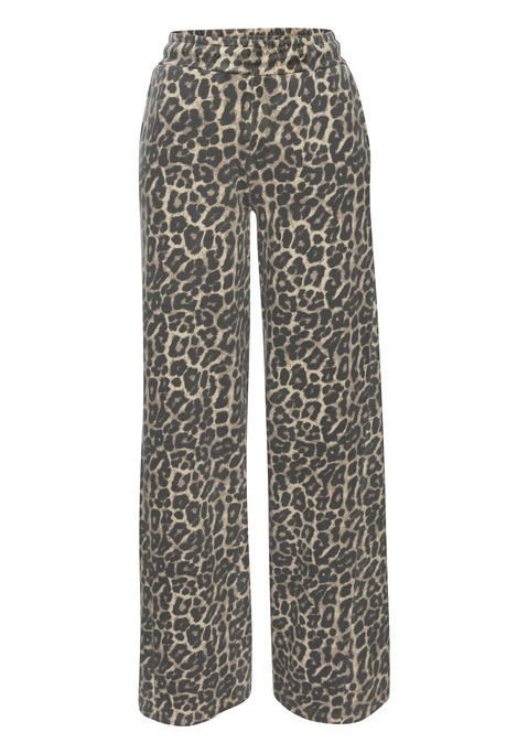 Bild: Sweathose von Buffalo: Relaxte Sweathose zum Loungen von Buffalo mit Allover-Leo-Print. Weites Bein. Elastischer Bund. Ideal zum Entspannen zu Hause. Hochwertige Sweatqualität aus einer Baumwollmischung.