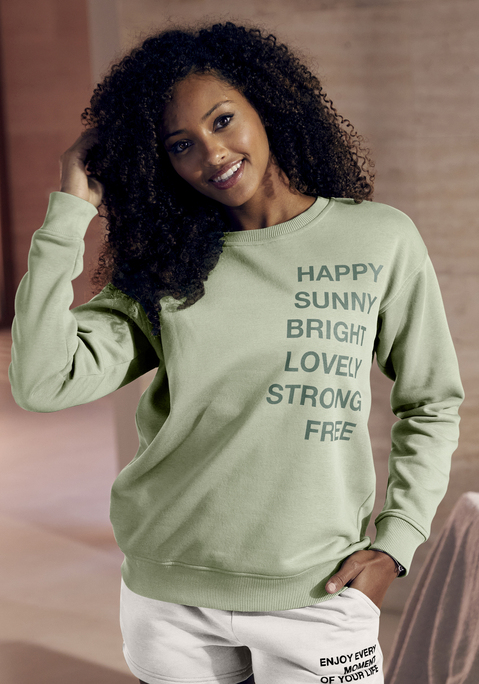 Bild: Sweatshirt von Buffalo: Gemütliches Sweatshirt von Buffalo. Mit großem Statement-Print und Rippbündchen an den Säumen. Weiche French-Terry-Qualität aus Baumwollmix.