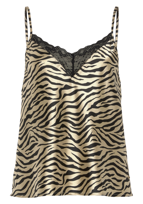 Bild: Trägertop von Buffalo: Trägertop mit verstellbaren Trägern und Spitzendetails am V-Ausschnitt. Aus 95% Polyester, 5% Elasthan.