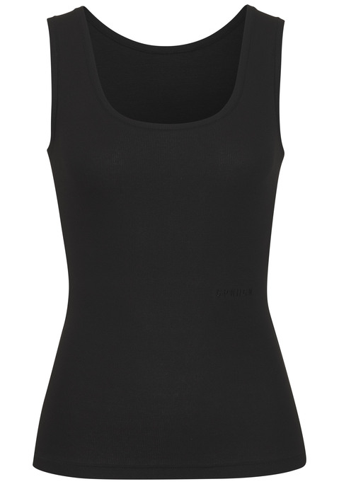 Bild: Achseltop von Copenhagen Studios: Tanktop von Copenhagen Studios. Ton-in-Ton-Logostickerei vorn. Rundhalsausschnitt. Weicher, gerippter Baumwoll-Mix.