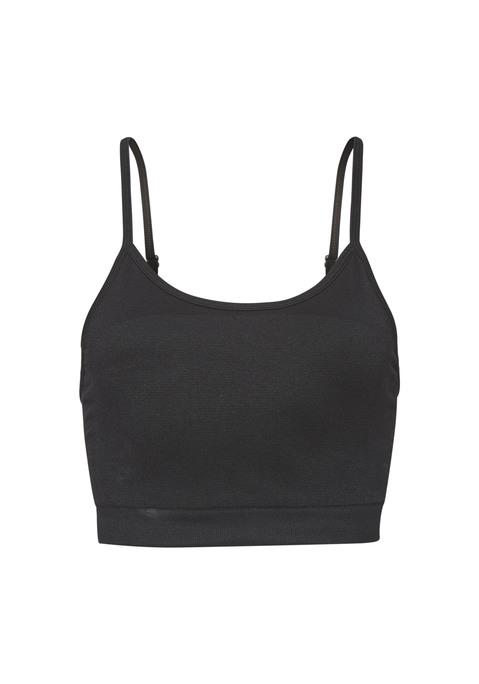 Bild: Crop-Top von Copenhagen Studios: Sportliches Crop-Top von Copenhagen Studios mit integrierten Cups. Nahtlose Konstruktion für hohen Tragekomfort. Verstellbare Träger. Eingestricktes Markenlogo. Elastisches und atmungsaktives Funktionsmaterial.